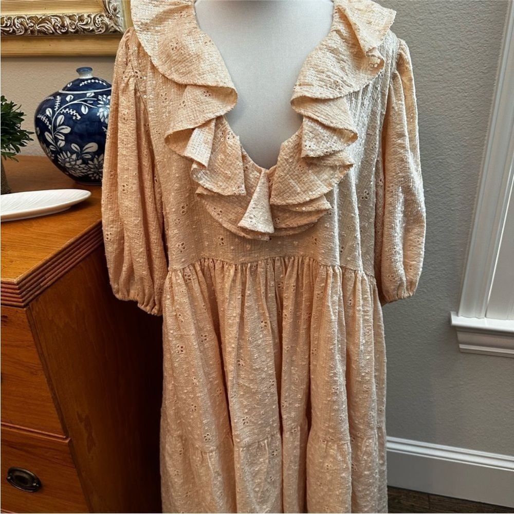 NWOT Stine Goya eyelet and sparkles babydoll dress XL - Picture 6 of 14